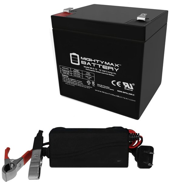 Mighty Max Battery 12V 5AH Replacement Battery for Sr Smith 1001495 With 12V Charger MAX3942987